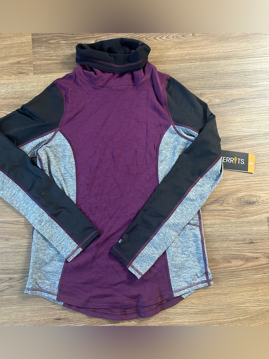 Kerrits Tops - Kerrits Stable Temp Merino Wool Long Sleeve Shirt Small Burgundy Cowl Neck Horse